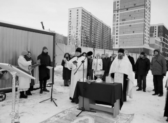 Руководитель мастерской «АМЦ-ПРОЕКТ» Сергей Цыцин принял участие в чине освящения малого купола с крестом временной часовни на стройплощадке прихода в храме апостола Андрея Первозванного на Морском Фасаде Петербурга